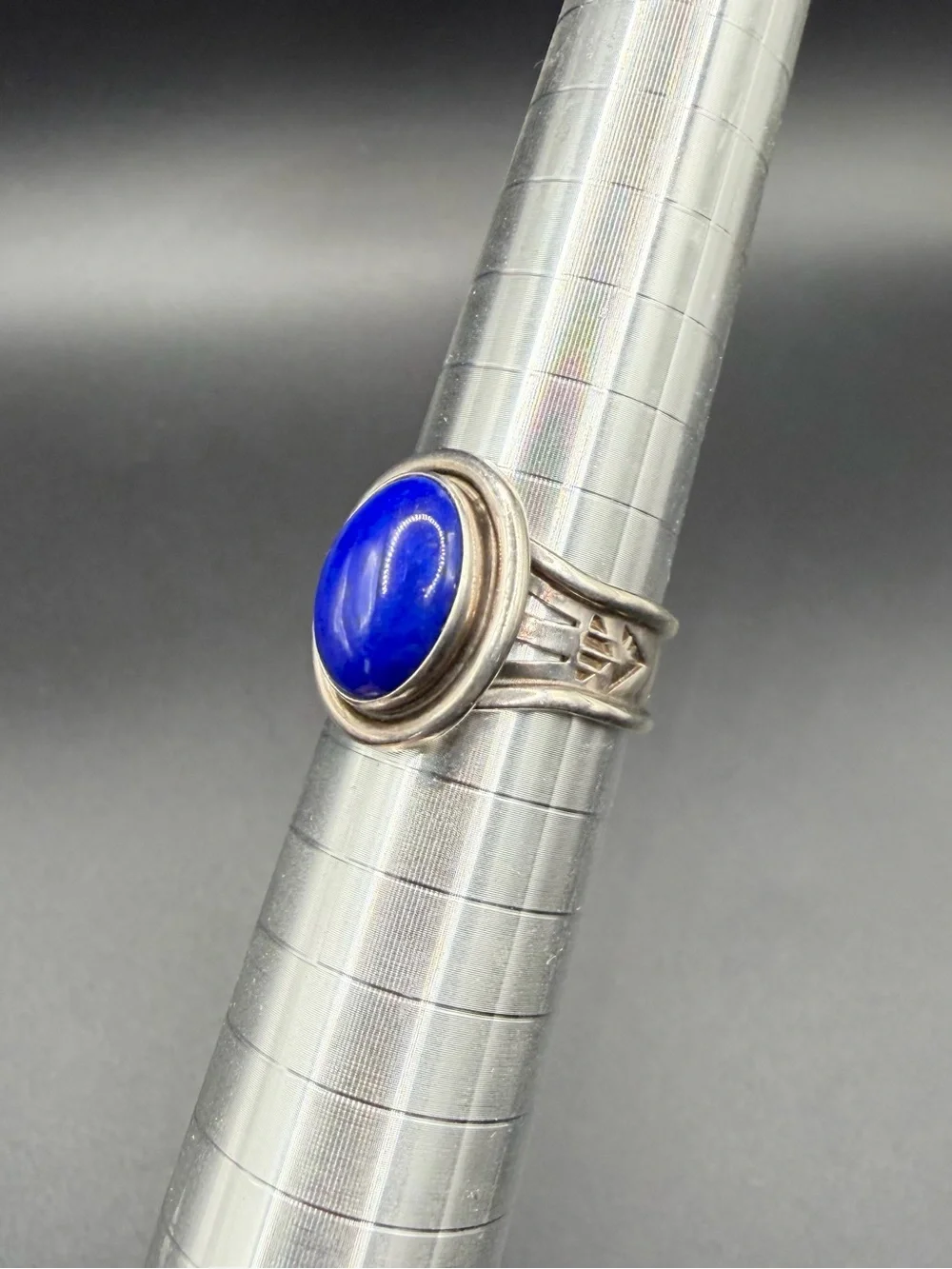 Vintage Sterling Silver 925 Native Navajo B Chavez Lapis Ring Size 9.5 Jewelry